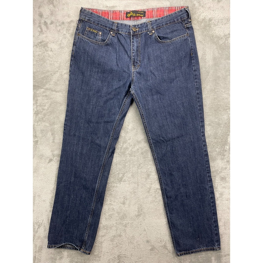 96 G-Star Raw Denim Mens Radar Crash Embro Jeans 36x32 (Tag 36x32) Blue Straight